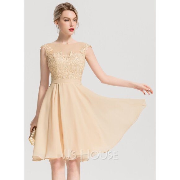 NWT JJs House Womens Size 8 Blue A-line Knee-Length Chiffon Cocktail Dress NEW - Picture 7 of 8